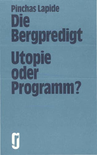 Tapa de Die Bergpredigt, Utopie oder Programm?