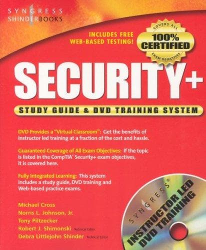 Tapa de Security+ study guide and DVD training system