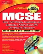 Tapa de MCSA/MCSE exam 70-294 study guide and DVD training system
