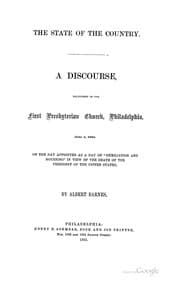 Tapa de The State of the Country.: A Discourse, Delivered in the First Presbyterian Church, Philadelphia ..