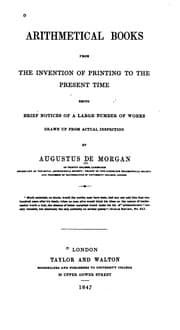 Tapa de Arithmetical Books from the Invention of Printing to the Present Time: Being Brief Notices of a ..