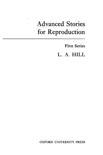 Tapa de Advanced stories for reproduction