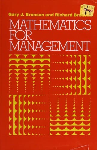 Tapa de Mathematics for management