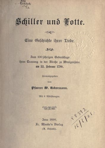 Tapa de Schiller und Lotte