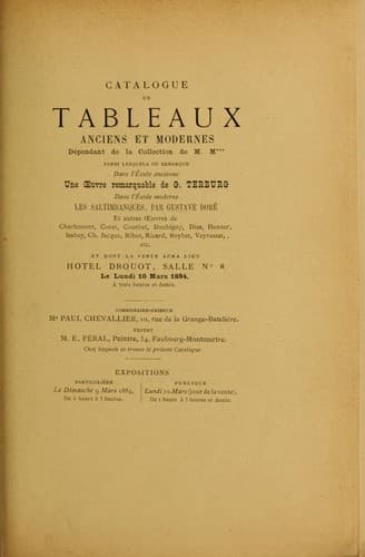 Tapa de Catalogue de tableaux anciens et modernes dépendant de la collection de M. M***