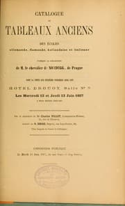 Tapa de Catalogue de tableaux anciens des écoles allemande, flamande, hollandaise et italienne formant la collection de M. le chevalier de Nordegg