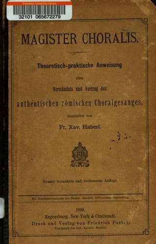 Tapa de Magister choralis