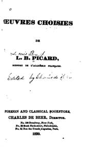 Tapa de Œuvres choisies de L. B. Picard