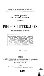 Tapa de Propos littéraires: 3. série: La poésie française de 1600 à 1620
