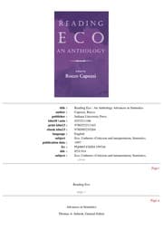 Tapa de Reading Eco