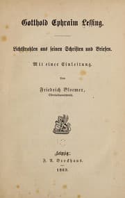 Tapa de Gotthold Ephraim Lessing