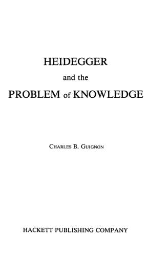 Tapa de Heidegger and the problem of knowledge