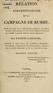 Tapa de Relation circonstanciée de la campagne de Russie, ornée des plans de la bataille de la Moskwa, du combat de Malo-Jaroslavetz, et d'un état sommaire des forces de l'armée française pendant cette campagne