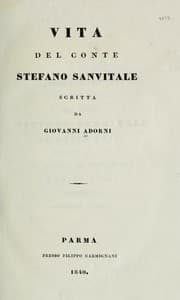 Tapa de Vita del conte Stefano Sanvitale