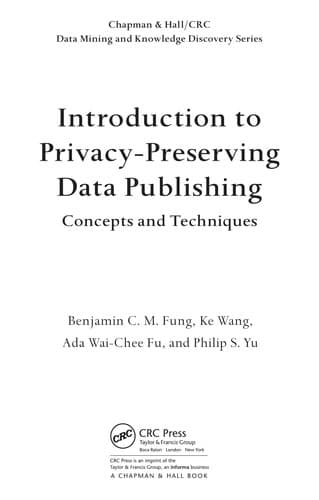 Tapa de Introduction to privacy-preserving data publishing