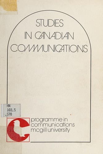 Tapa de Studies in Canadian communications