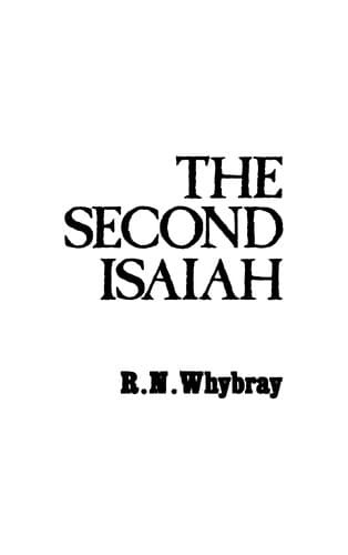 Tapa de Second Isaiah (Old Testament Guides Series)