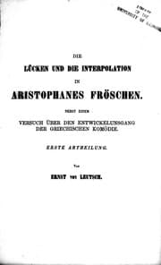 Tapa de Die Lücken und die Interpolation in Aristophanes Fröschen