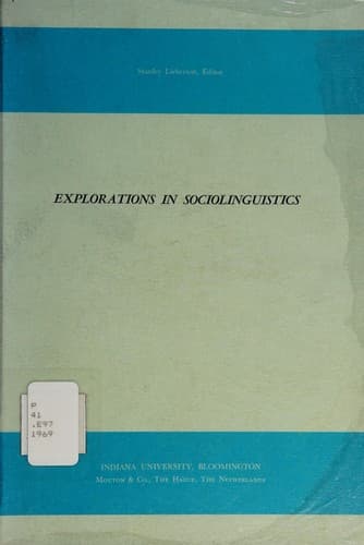 Tapa de Explorations in sociolinguistics