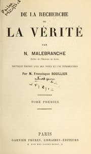 Tapa de De la recherché de la vérité