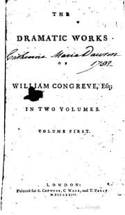 Tapa de The dramatic works of William Congreve, Esq; in two volumes. ..