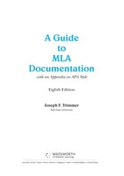 Tapa de A guide to MLA documentation