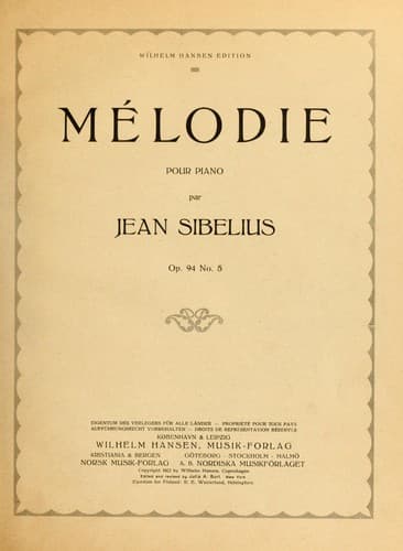 Tapa de Mélodie pour piano