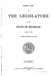 Tapa de Public and local acts of the Legislature of the State of Michigan