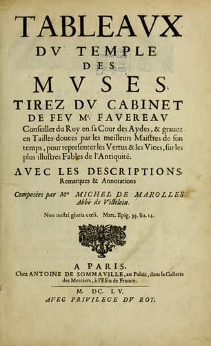 Tapa de Tableaux du temple des muses