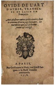 Tapa de Ovide de l'art d'aymer, translaté de latin en françoys