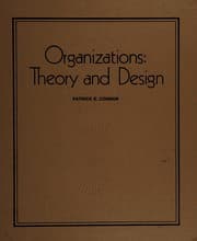 Tapa de Organizations, theory and design