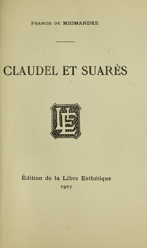 Tapa de Claudel et Suares