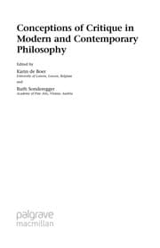 Tapa de Conceptions of critique in modern and contemporary philosophy