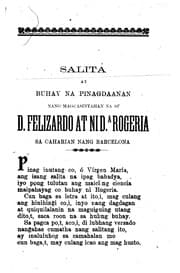 Tapa de Salita at buhay na pinagdaanan nang magcasintahan na si D. Felizardo at ni Da. Rogeria
