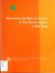 Tapa de Information and referral services in SSA district offices