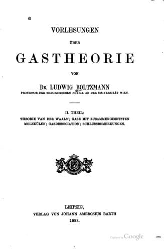 Tapa de Vorlesungen über Gastheorie