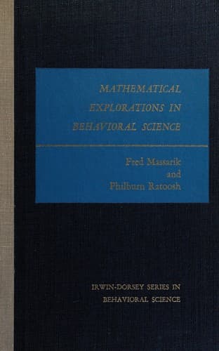 Tapa de Mathematical explorations in behavioral science