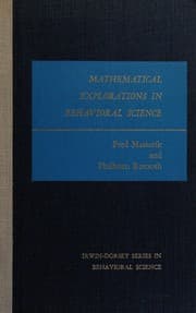Tapa de Mathematical explorations in behavioral science