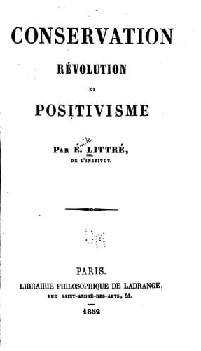 Tapa de Conservation, révolution, et positivisme