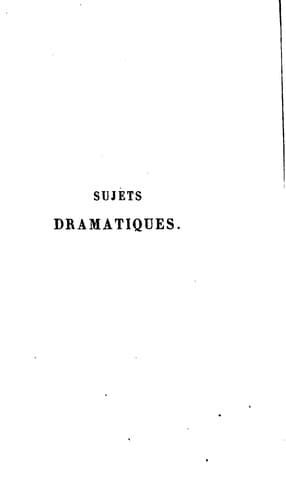 Tapa de Sujets dramatiques