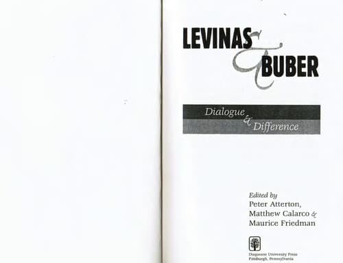 Tapa de Lévinas and Buber