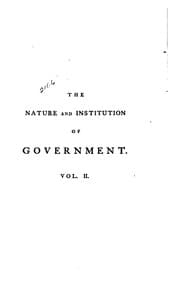 Tapa de The nature and institution of government
