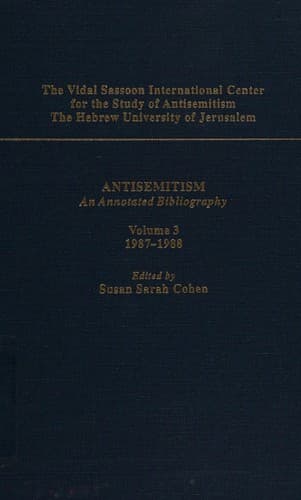 Tapa de ANTISEMITISM 1987-88    3 (Antisemitism)