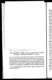 Tapa de Invasions of Upper Canada from the United States