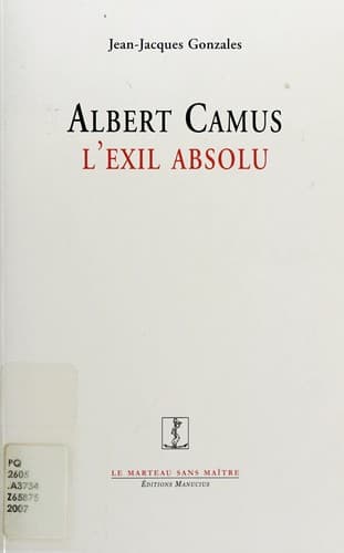 Tapa de Albert Camus, l'exil absolu