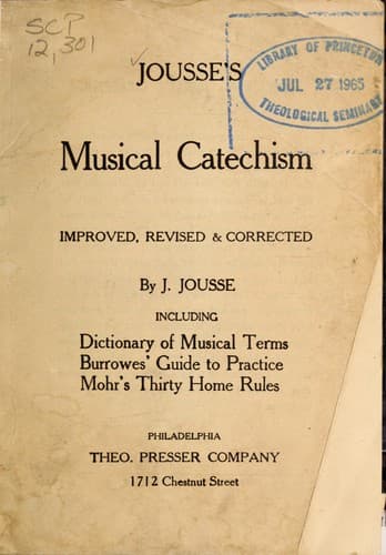 Tapa de Jousse's Musical catechism