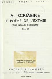 Tapa de Le poème de l'extase pour grand orchestre [par] A. Scriàbine