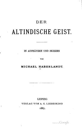 Tapa de Der altindische Geist