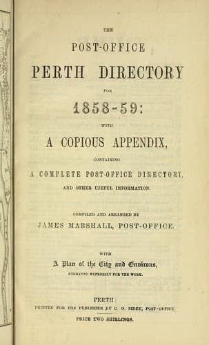 Tapa de The Post Office Perth directory, for ...