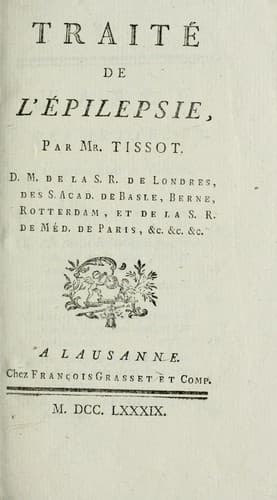 Tapa de Traité de l'épilepsie
